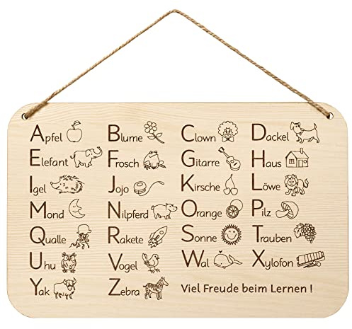 Glitzkind Planche d'apprentissage ABC | Contenu de remplissage pour cornet d'école, sac de sucre et idée de cadeau pour la rentrée des classes pour filles et garçons | Porte-bonheur pour la rentrée
