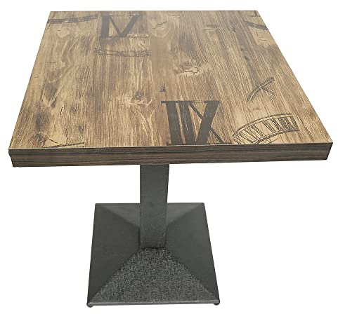 MAYMA Tavolo da Bar Quadrato Industriale Retrò, 60 x 60 x 75 cm, da Pranzo e Cucina in Legno + Gambe in Ferro, Carico Massimo 120 kg