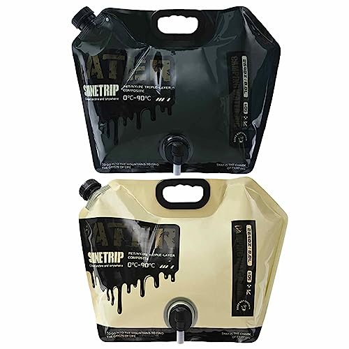 2 Stück Wasserbeutel 8L BPA Frei Wassersack Trinkwasser Camping Behälter, Faltbar Wasserkanister Tragbar Wasserbehälter Faltbarer Mit Zapfhahn, Trinkwasser Mit Tragegriff Für Outdoor-Aktivitäten