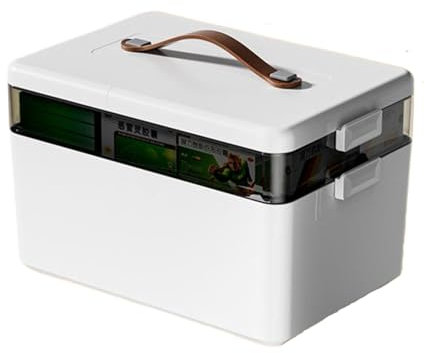 Sightday 2 Etagen Medikamenten Aufbewahrung,Medizinbox Hausapotheke box mit Griff und herausnehmbarem Fach Multifunción Aufbewahrungsbehälter Große Kapazität für Medikamente,Gadgets(Weiß)