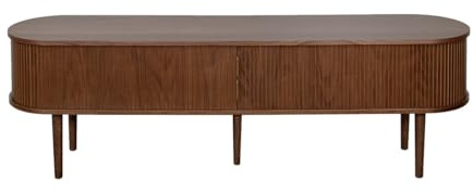 Miliboo Mobile TV vintage legno scuro noce con 2 ante scorrevoli L180 cm Epic
