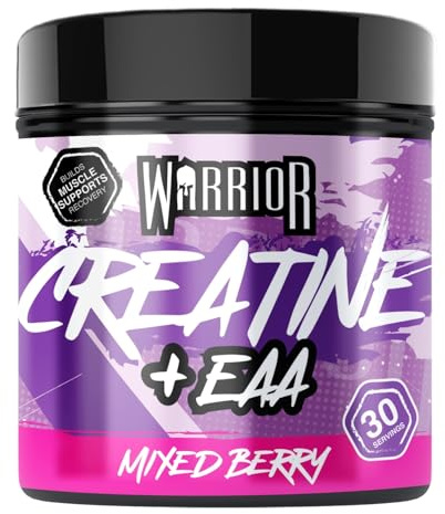 Warrior Creatina + EAA Polvo 270 g, Aminoácidos – Frutos del Bosque