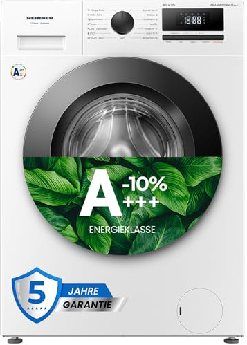 HEINNER HWM-HME9014IVA10+++ Waschmaschine – 9 kg Fassungsvermögen, Inverter-Motor, 1200 U/Min, 14 Waschprogramme, LED-Anzeige, Startzeitvorwahl, Energieeffizienzklasse A, 5 Jahre Garantie (9 KG)