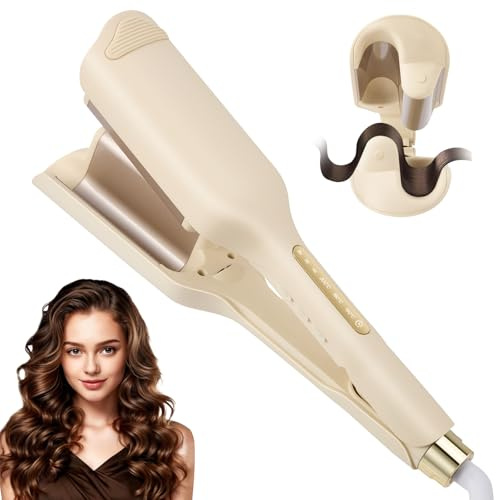 Welleneisen für Haare Große Wellen 32mm Wellenstab mit 3 Einstellbaren Temperaturen, Schnellaufheizung, LCD-Display, Hitzeschutz, Integriertem Timer & 60-minütiger Auto-Abschaltung