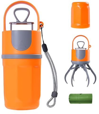 Weciau Raccogli Cacca Cane Portatile, Paletta Raccogli Cacca Cani con Dispenser di Sacchetti e Sacchetti Cane Cacca, Pulisci Facilmente Gli Escrementi del Cane, per Passeggiate, Campeggio, Giardino