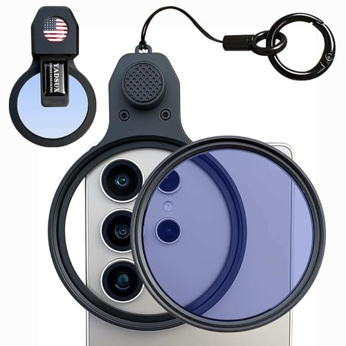 67mm CPL Polarizing Filter Clip-on Lens Kit for iPhone 17, 16, 15, 13, 12, Samsung and Android Phones, with Lens Cap, Filter Case, Cleaning Cloth