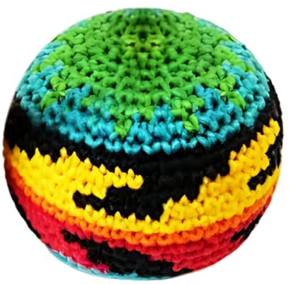 Knitted Footbags,Juggling Balls,Footbag Sack for Adults & Beginners,Kick Balls,Keepy Uppy Foot Bag, Footbag Sack for Kick Ball, Hand-Eye Coordination,Assorted Colours and Styles