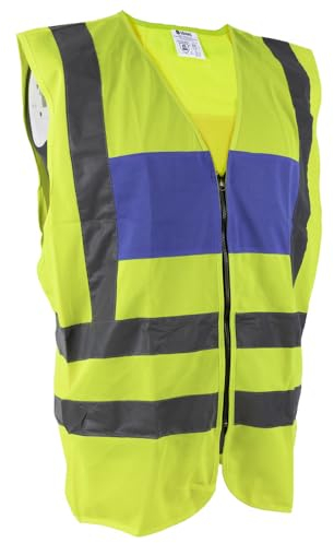 Dönges Signalweste, ohne Aufdruck, gelb/blau (Warnweste Funktions-Warnschutzweste Kennzeichnungswesten KFZ-Warnweste Pannen-Warnweste Pannenweste Sicherheitsweste Verkehrsweste Warnschutzwendeweste)