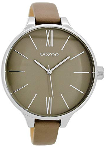 Oozoo Damenuhr mit Lederband 45 MM Taupe/Taupe C9543