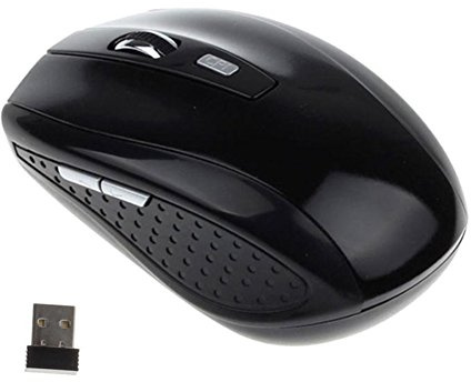 Gemini_mall® Wireless Mouse, 2.4G USB Wireless Mice Optical PC Laptop Notebook Computer Cordless Mouse with Receiver, 6 Buttons, for Windows Mac Linux Vista Macbook Pro Apple iMac (Black)