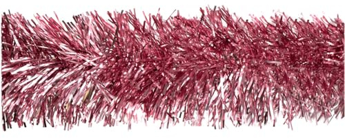 Creativery Weihnachtsgirlande Lametta 7cm x 3m Lamettagirlande Baumgirlande Christbaumdeko Altrosa