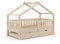 VitaliSpa Hausbett 80x160 cm Design mit Gästebett - Braun 168x134x88 cm aus Holz - Bett für Kinder, eine ruhige Ecke für jedes Kind