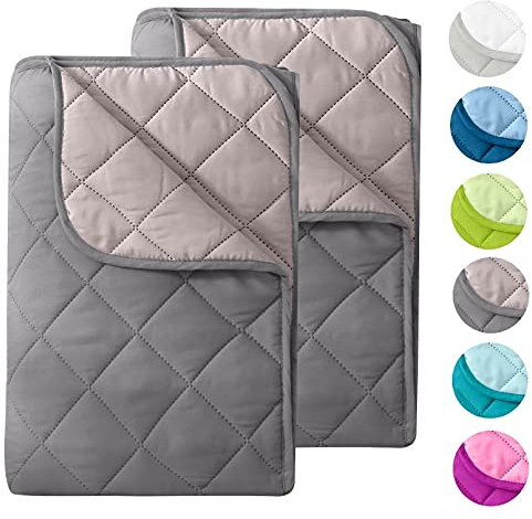 wometo 2 Stück Microfaser Sommer Steppbett Wende-Design 155x220 OekoTex - grau und hellgrau Kochfest 95° Bettdecke für Camping und heiße Tage I ohne Bezug verwendbar I farbig & bunt