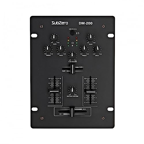 2-Kanal DJ-Mixer mit Crossfader und USB SubZero DM-200