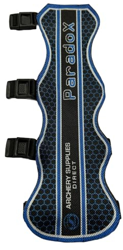 ASD Armschutz für Bogenschießen, doppelte Länge für zusätzlichen Schutz, 30 x 10 cm, Blau oder Rot