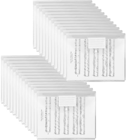 Muxiao Dokumententasche A4 25 Stück,A4 Transparent Dokumentenmappe,Dokumentenmappe mit 11 Lochrand und Etikettentasche für Organisation von Dokumenten,Unterlagen,Belegen,Hausaufgaben,Schulbüro
