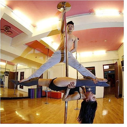 IBOWZ Kit Pole Dance Tanzstange Tanzstange für 2,24–3,8 m hohe Decken in Häusern/Wohnungen, Stripper-Stange, tragbares 45-mm-Spinning-Static-Tanzstangen-Set mit Werkzeug und Verlängerungsrohr