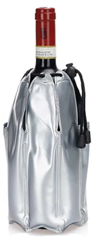 A2ZWORLD Refrigeratore per Vino, Raffreddatore per Bottiglie di Vino, Manicotto per Congelatore Vodka Tequila, 11x22cm, Grigio, AB364559