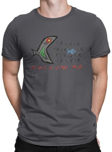 smilo & bron Unisex T-Shirt, 100% Baumwolle_ Gegen den Strom Dark Grey XL