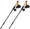 2 Stück Wanderstöcke 68-135cm, Trekkingstöcke Teleskop Aluminium, Walking Stöcke Verstellbar mit Korkgriff für Damen Herren, Skifahren, Wandern, Schwarz
