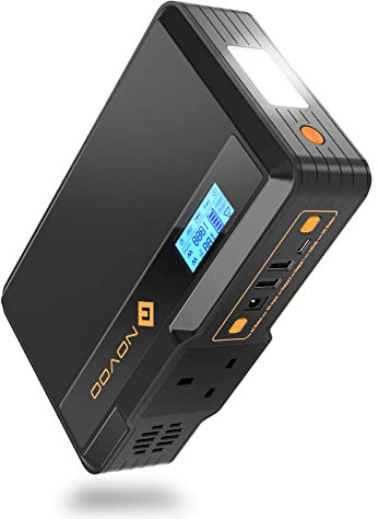 NOVOO 148Wh/40000mAh Portable Power Station, 230V/100W AC Socket, 60W USB-C PD Outdoor Generator Backup Lithium Battery for Camping Picnic Travel Party RV Trip Emergency Adventure Fishing