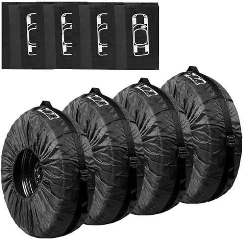 PRITOK Set di 4 borse per pneumatici da 19 a 23 pollici, sacchetti per pneumatici, impermeabili e antipolvere, copertura per pneumatici, per stoccaggio, trasporto, protezione solare e pulizia, colore