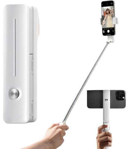 Palo selfie portátil, ligero, extensible, compacto, control remoto inalámbrico extensible y soporte para teléfono, mini trípode de viaje giratorio de 360°, para fotografía, transmisión en vivo,