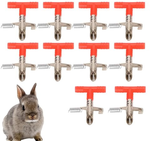 Machine à eau pour rongeurs – Kit de tétine en métal, système d'abreuvement automatisé pour lapins, volailles, 10 connecteurs pour fournitures pour petits animaux tels que les lapins, les cochons d'In