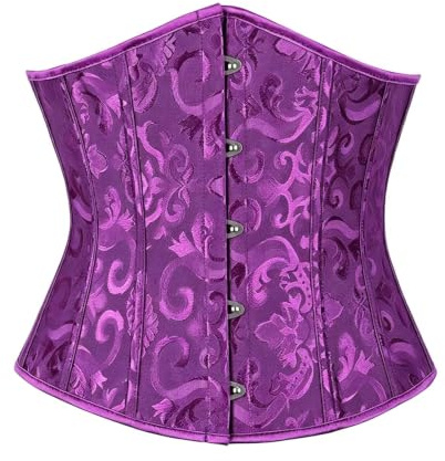 Generisch Top corset, bustier, shapewear, laçage dans le dos, gainant de la taille de mariée, corsage sous la poitrine, lilas, 3XL