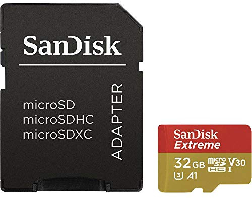 SanDisk Extreme 32 GB microSDhC Memory Card for Action Cameras and Drones with A1 App Performance up to 100 MB/s, Class 10, U3, V30