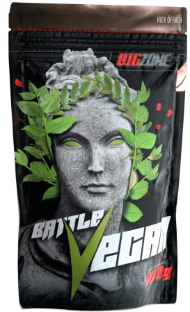 Big Zone Battle Whey Vegan - 1000g | Erbsenprotein (70%) + Reisprotein (20%) | Vegan Eiweissshake Eiweiss (Erdnuss Karamell)