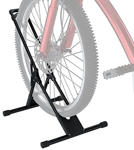 RELIANCER Adjustable Bike Storage Stand,Bicycle Floor Parking Rack,Steady Bike Wheel Holder Fit All Mountain & Road Bikes,Indoor Outdoor Cycling Storage Organizer,Apartment Garage Cycle Tires Holder