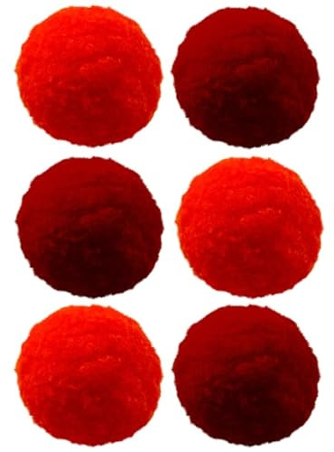 Pompones - Rojo - 4 cm - 6 piezas