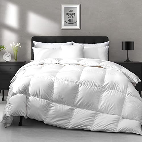 APSMILE Couette 220x240 4 Saisons, Duvet Oie et Plume Oie, Duvet 2 Personnes en Coton Térylène Doux et Respirant, Couette Naturelle Tempérée Edredon Ultra Gonflante, Blanc…