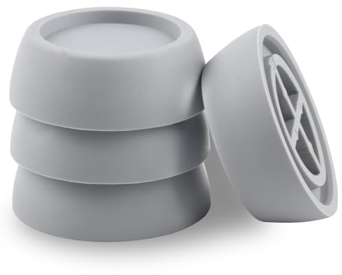 4 Stk Vibrationsdämpfer Waschmaschine, Schwingungsdämpfer Waschmaschine, Antivibrationsfüße Fußpolster Fussdämpfer, Anti Vibration Füße Dämpfer für Waschmaschinen Trockner Gummifüße (grau)