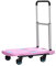 Faltbarer Schubkarren, Faltbarer beweglicher Pritschenwagen, zusammenklappbarer tragbarer Wagen für zu Hause, Außenwagen, beweglicher Wagen (Rosa)