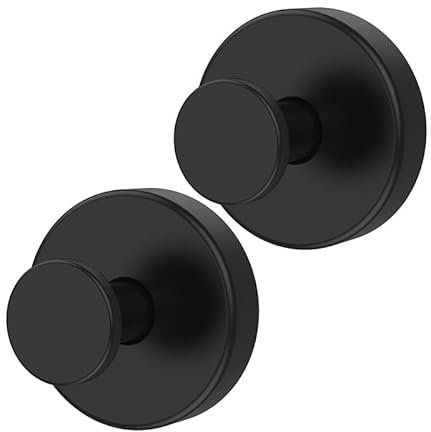 YTUGIL Crochet à ventouse - Charge maximale : 6 kg - Sans perçage - Étanche - Pour salle de bain, cuisine, fenêtre lisse - Verre (2 noirs)