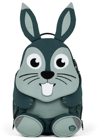 Affenzahn Amigo grande mochila infantil sostenible 3-5 años guardería 8L funcional y divertida Conejo - Gris