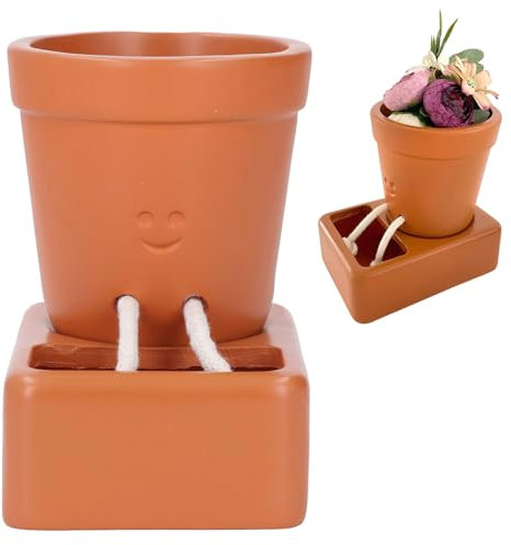flexman Pots d'arrosage Automatique, 9X9cm Pot de Fleurs Arrosage Automatique Plantes de Jardin d'intérieur et d'extérieur avec Base pour succulentes, Plantes Serpents, pothos
