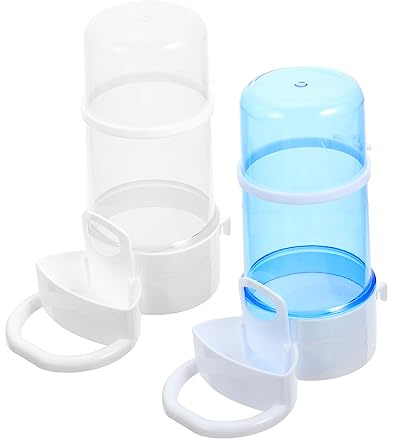 Toyvian 2pièces Accessoires pour Cages à Perruches Mangeoire à Oiseaux Portable Distributeur De Nourriture pour Perroquets Abreuvoir Plastique pour Cage