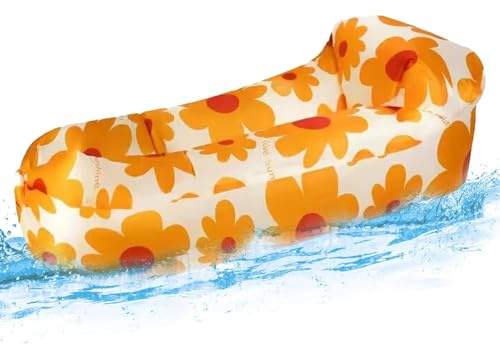 tulahkomen Canapé gonflable – Chaise de plage gonflable portable – Chaise longue gonflable portable pratique pour le camping, la piscine, le bateau, la plage