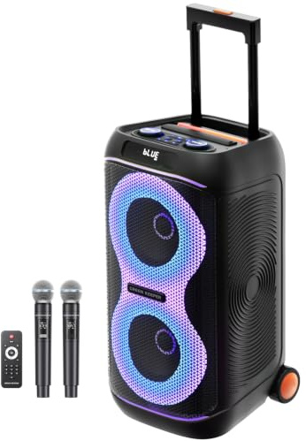 GKDT63 Karaokemaskin För Vuxna Med 2 Uppladdningsbara Mikrofoner, Bärbar Bluetooth-partyhögtalare Med 600W Toppeffekt, Inbyggda Hjul Och Utdragbart Handtag, LED-belysning, PA-system För Utomhusfester