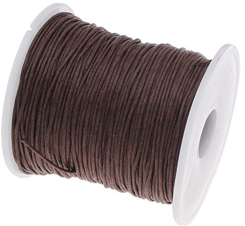 Algodón Cuerda Encerada trenzado Diámetro Ø 1mm Rollo con 90 Metro marrón café bricolage de Pulseras y Collares DIY