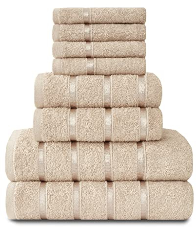 Gaveno Cavailia Boston Handtuch-Set, 8 Stück, 100% Baumwolle, Natur, 8Pc Bale Set