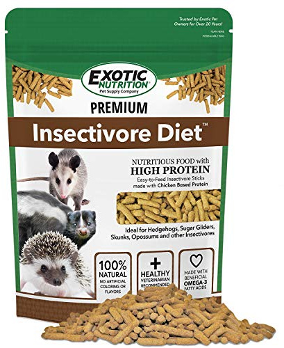 Premium Insectivore Diet (2.5 lb.) - Healthy Nutritious Chicken Based High Protein Pellet Diet - for Sugar Gliders, Hedgehogs, Opossums, Skunks & Other Insectivores