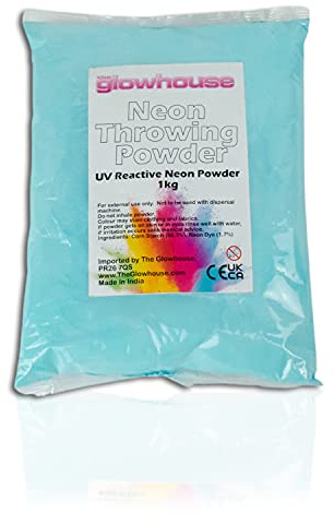The Glowhouse Holi - Polvere UV al neon 1 kg, colore: Blu