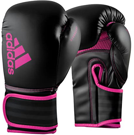 adidas Boxhandschuhe Hybrid 80 - geeignet fürs Boxen, Kickboxen, MMA, Fitness & Training - für Kindern, Männer oder Frauen - Schwarz/Pink - 8 oz