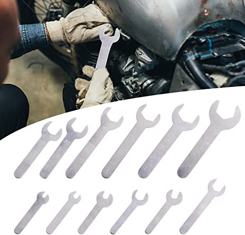 Biqing 12PCS Single END Spanner Set,2mm Super-Thin Open End Wrench Set Flat Spanner Combination Metric 4-23mm Mini Wrench Set for Hard to Reach Places