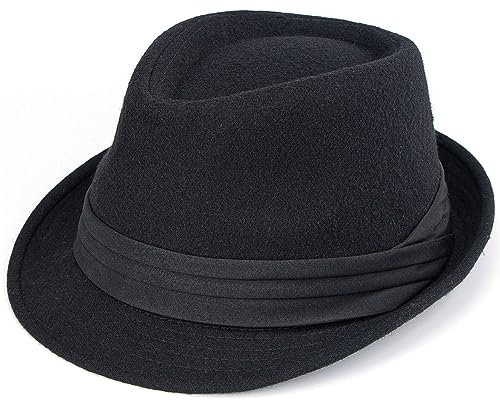 INOGIH Filz-Trilby-Kappe für Herren mit kurzer Manhattan-Fedora