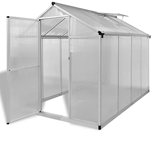 YEZIYIYFOB Serra rinforzata in alluminio, 242 x 190 x 195 cm, 4,6 m², piccola protezione antigelo per piante, protezione invernale, per dispositivi invernali, per pomodori, grondaie e ventilazione